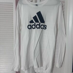 Adidas White Long Sleeve Tee with Black Logo